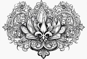 Fleur de lys celtique en flamme tattoo idea