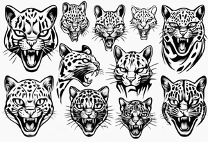 robitic ocelot roar tattoo idea