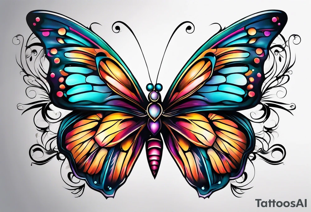 Fantasy butterfly tattoo idea