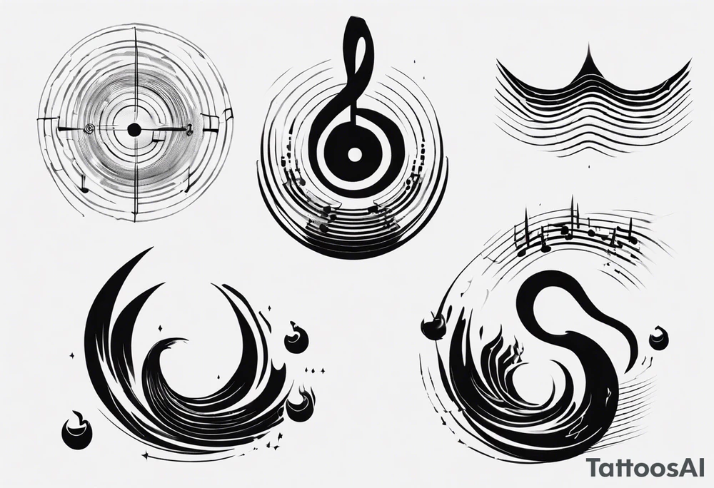 God is in the soundwaves, music tattoo idea