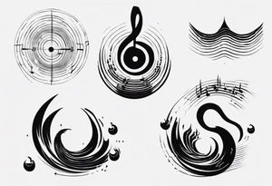 God is in the soundwaves, music tattoo idea
