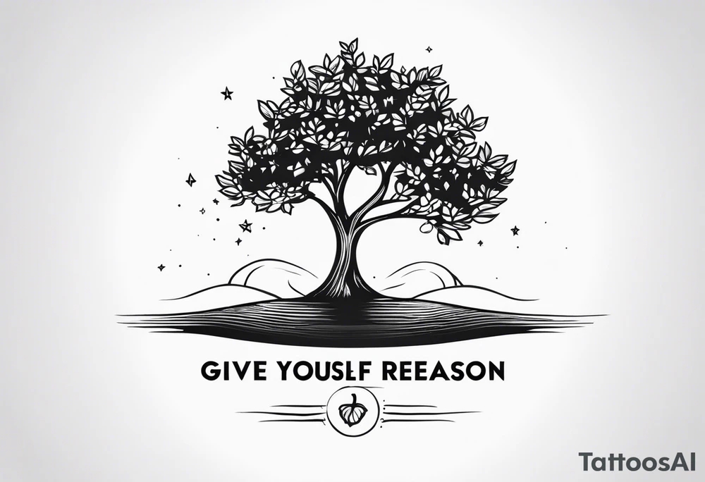 tree with the words "give yourself a reason". tattoo idea tree with the words "give yourself a reason". tattoo idea