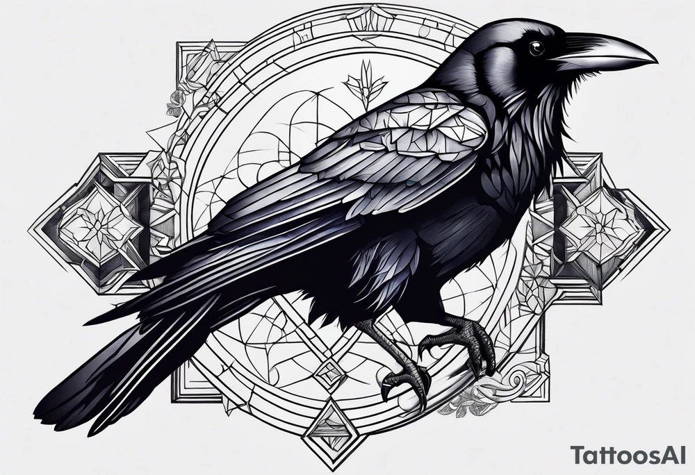 Raven with quote tattoo idea