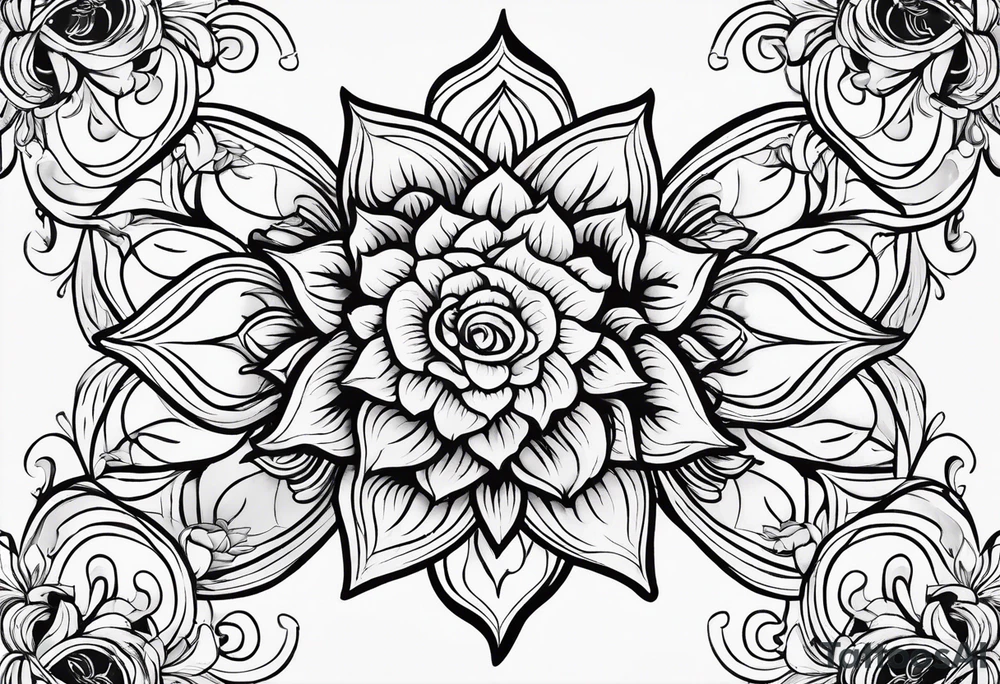 “Produce a series of minimalist flower tattoos, each representing different blooms with a focus on simplicity and beauty.” tattoo idea
