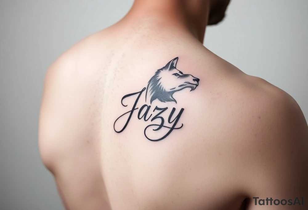 upper shooulder - Remembrance of a deceased best friend with the name Jazy incorporated tattoo idea