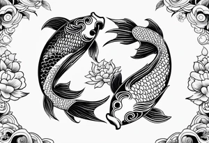 Koi fish yin and yang tattoo idea