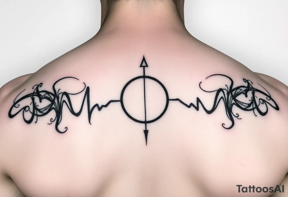 Play pause stop symbol 
in a ekg style tattoo idea