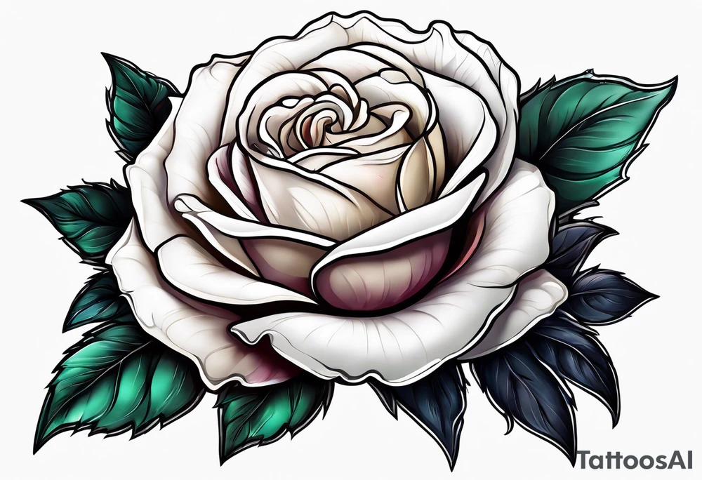 White rose, blood tattoo idea