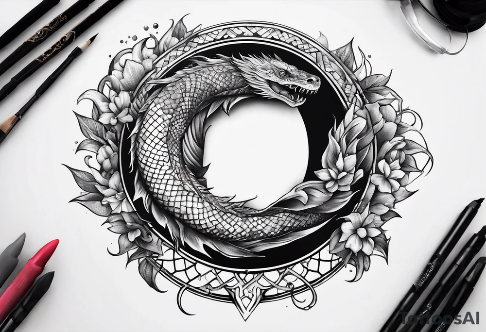 dead ouroboros tattoo idea