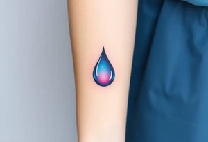A single teardrop with a soft gradient from sapphire blue to deep purple, symbolizing the healing power of tears. tattoo idea