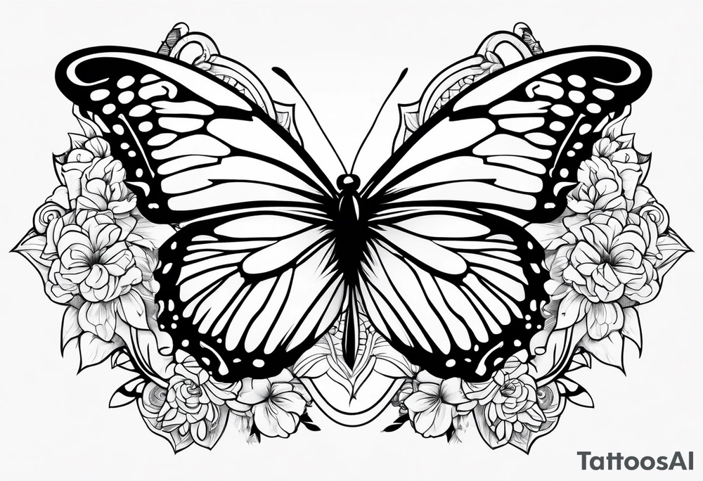 Thin butterfly tattoo idea