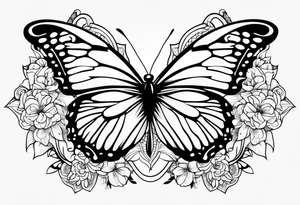 Thin butterfly tattoo idea