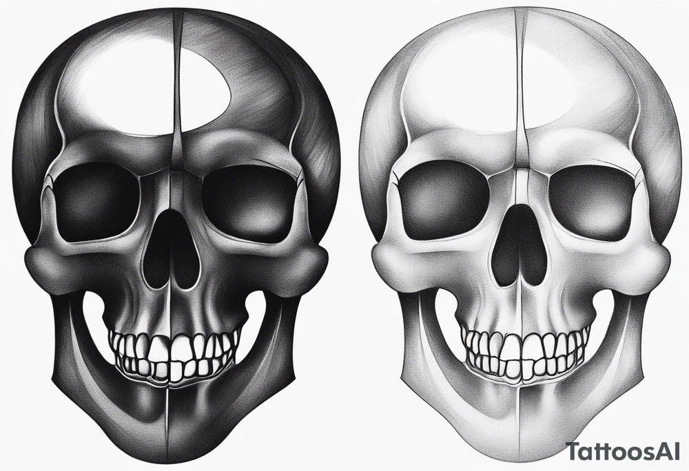 burning skull tattoo idea