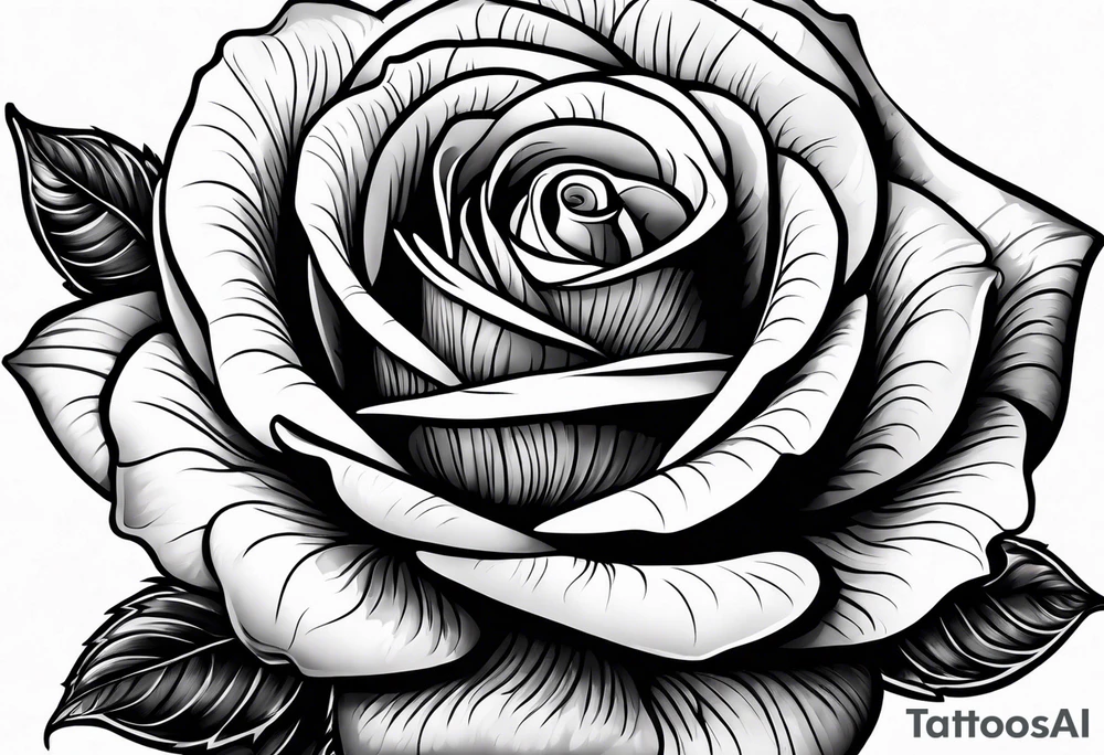 One single black long stemmed rose tattoo idea