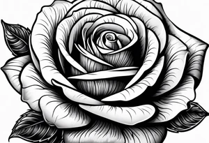 One single black long stemmed rose tattoo idea
