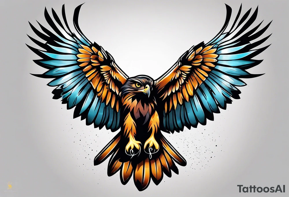 Small cute hawk girly tattoo idea