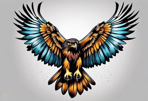 Small cute hawk girly tattoo idea