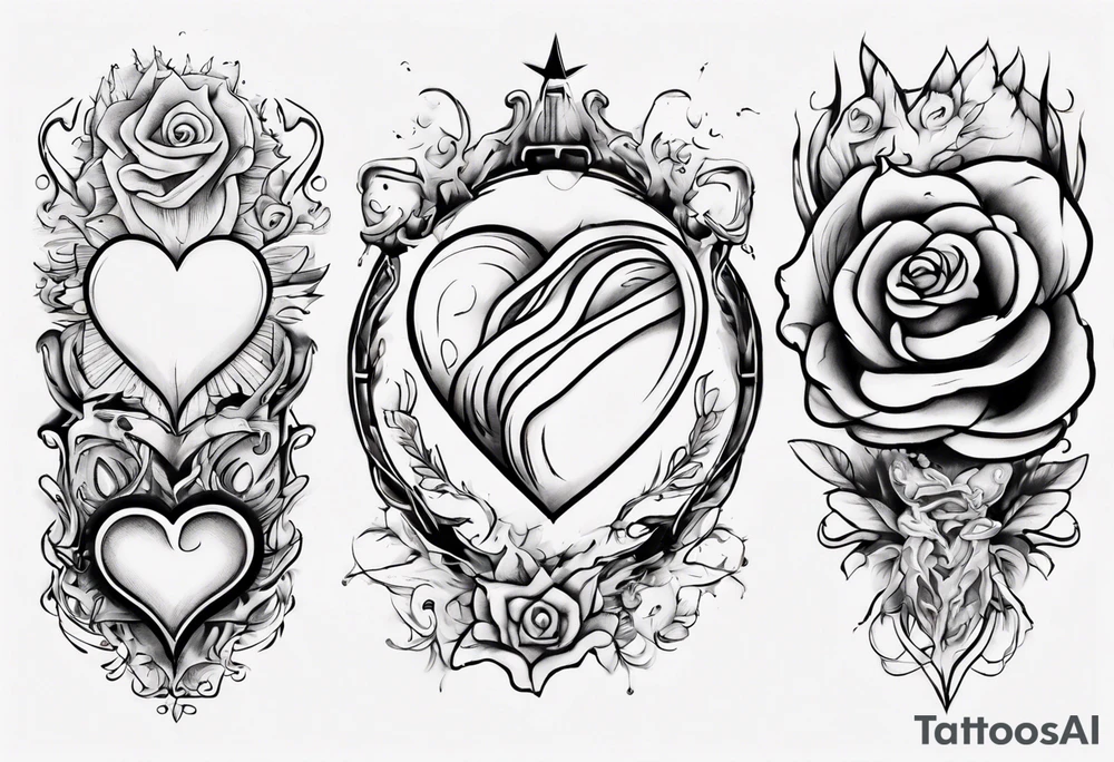 “through thick and thin” with a heart tattoo idea