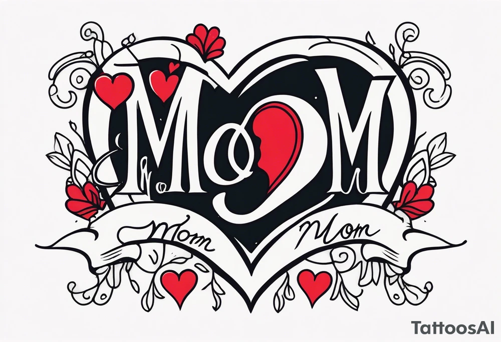 heart with “mom” tattoo idea
