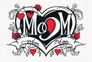 heart with “mom” tattoo idea