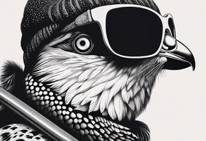 Partridge on skis with pit viper sunglasses tattoo idea