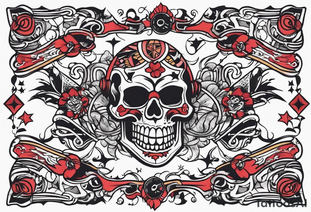 Rock a billy arm sleeve
Verschiedene Motive tattoo idea