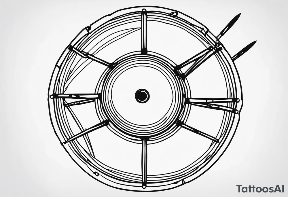 Simple drumhead and sticks tattoo idea
