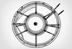 Simple drumhead and sticks tattoo idea