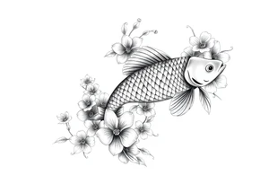 Exotic birds, Exotic flowers, Coi fish tattoo idea