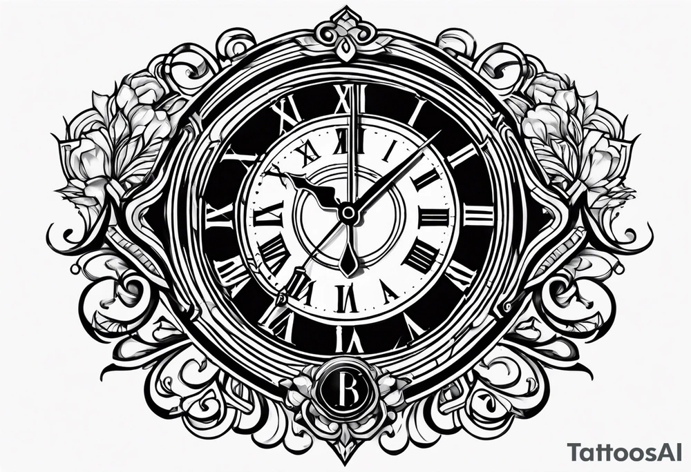 BROEN name and a clock tattoo idea