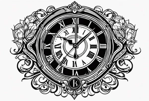 BROEN name and a clock tattoo idea