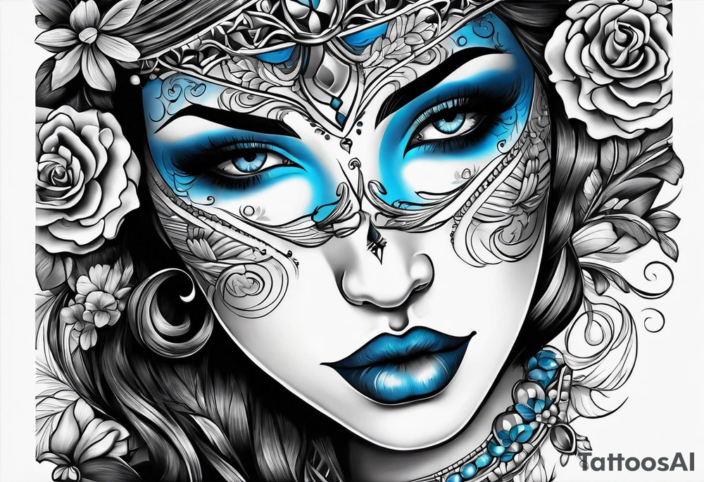 a nose that is blue tattoo idea