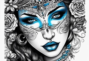 a nose that is blue tattoo idea