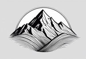 Simplified one of a single mountain tattoo idea