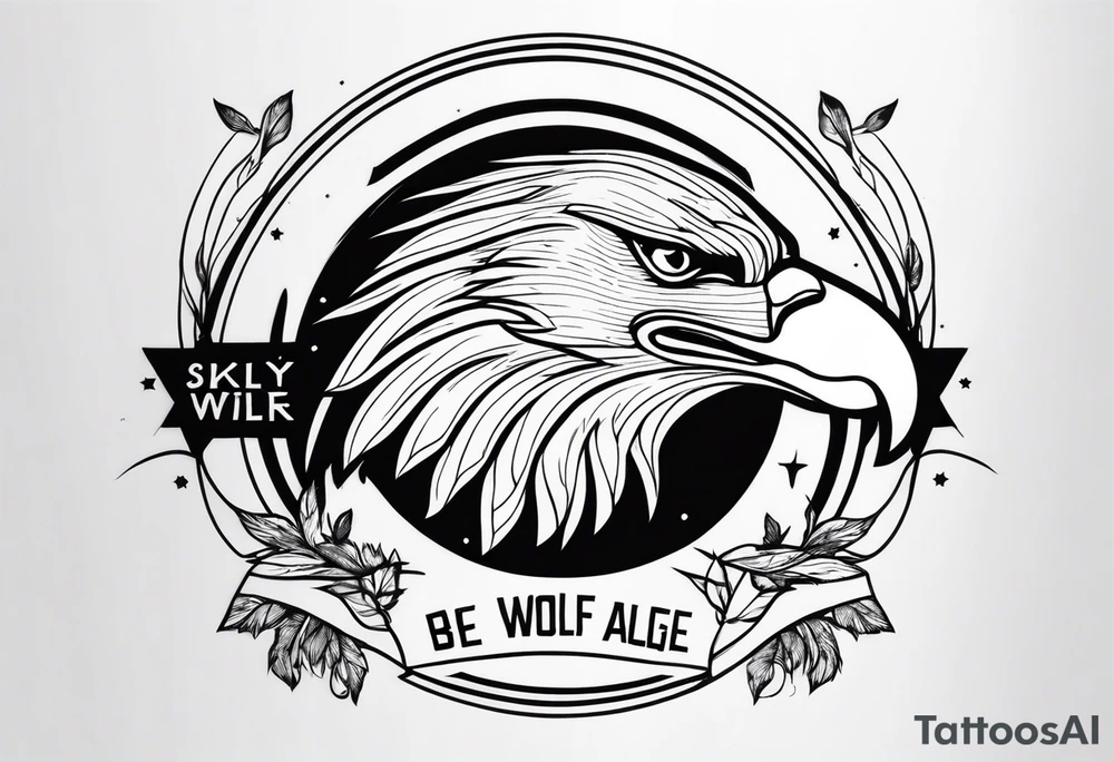 be a wolf at graund and be a eagle at sky at the same time tattoo idea