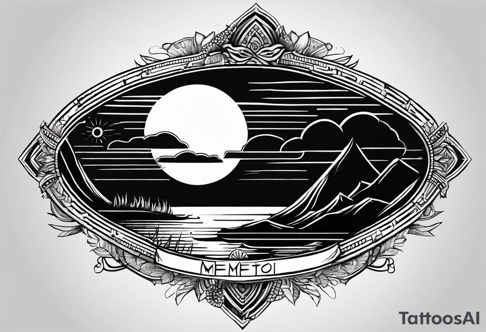 Simple line tattoo of a sunset with the inscription Memento mori
I want to put it on my knee tattoo idea