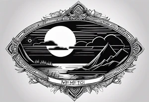 Simple line tattoo of a sunset with the inscription Memento mori
I want to put it on my knee tattoo idea
