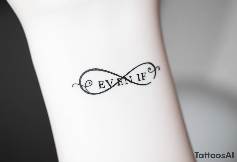 unique and soft infinity symbol with words "EVEN IF" tattoo idea unique and soft infinity symbol with words "EVEN IF" tattoo idea