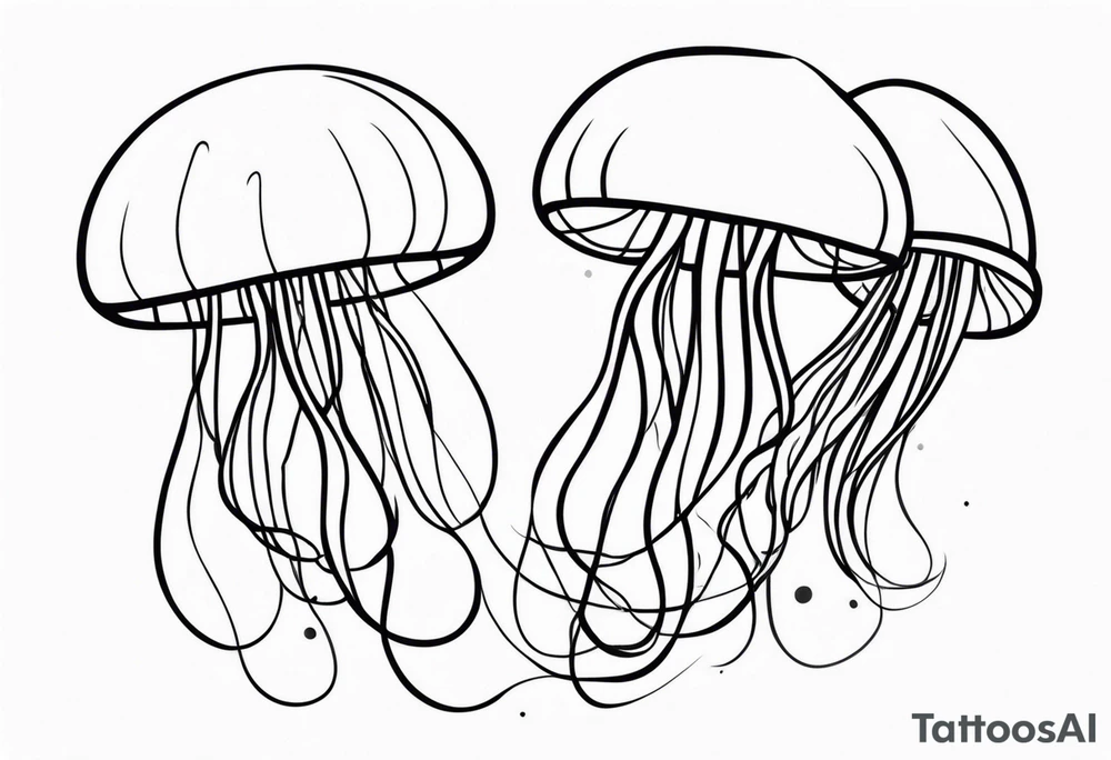 jellyfish with long tentacles tattoo idea