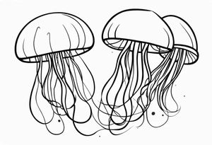 jellyfish with long tentacles tattoo idea