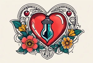 heart with valves
old school vintage simple traditional design surrounded by vintage flowers


bold color simple tattoo idea
