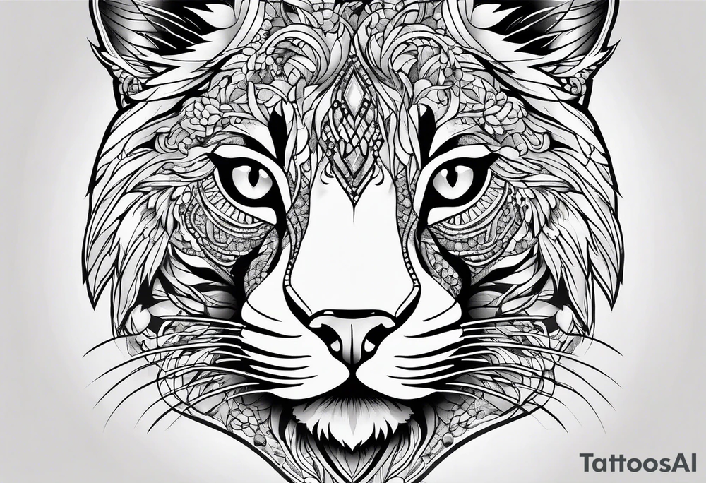 Road inside of paw print tattoo idea