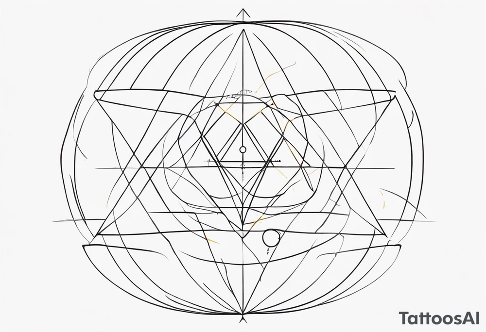 simple, text of scientific symbol big delta inside a thin chain circle tattoo idea