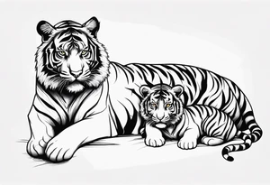 Tiger and 2 cubs tattoo idea