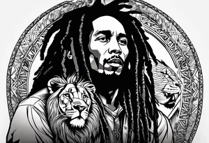 Bob Marley with lion tattoo idea