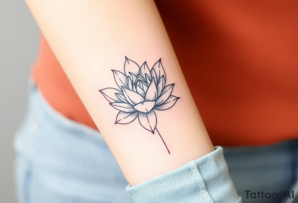 A vibrant white water lily tattoo idea