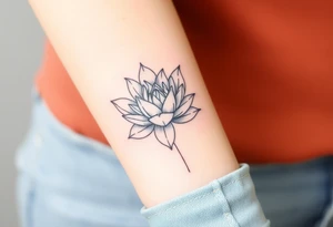 A vibrant white water lily tattoo idea