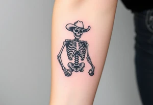 Detailed Skeleton cowboy tattoo idea