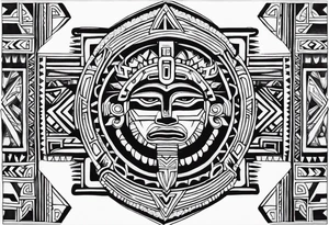 Tohono Oʼodham Aztec tribe tattoo idea
