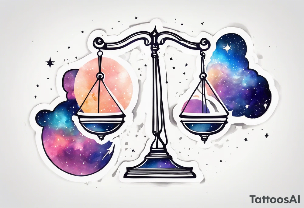 libra galaxy tattoo idea